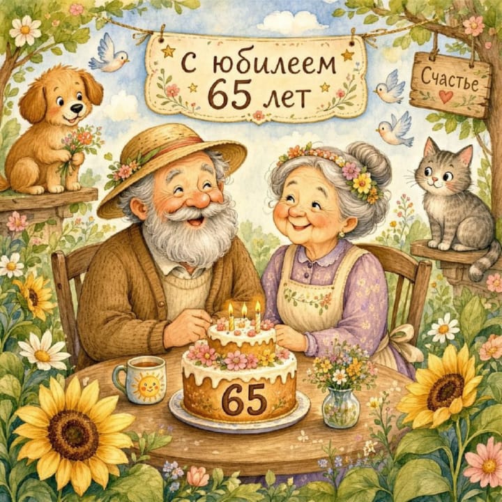 юбилей 65 лет, открытка №63