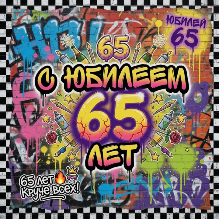 юбилей 65 лет, открытка №64