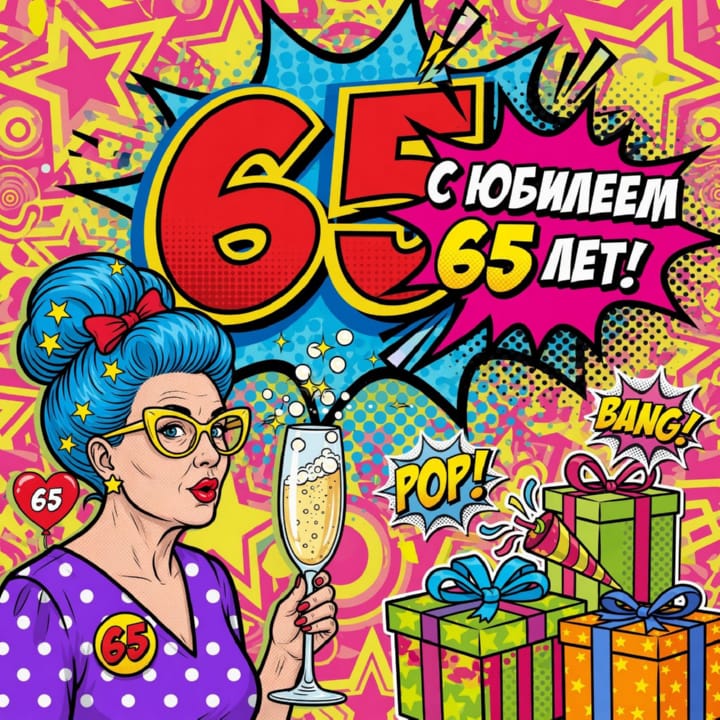 юбилей 65 лет, открытка №66