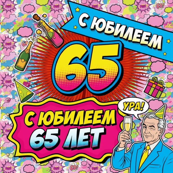юбилей 65 лет, открытка №67