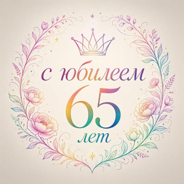 юбилей 65 лет, открытка №7