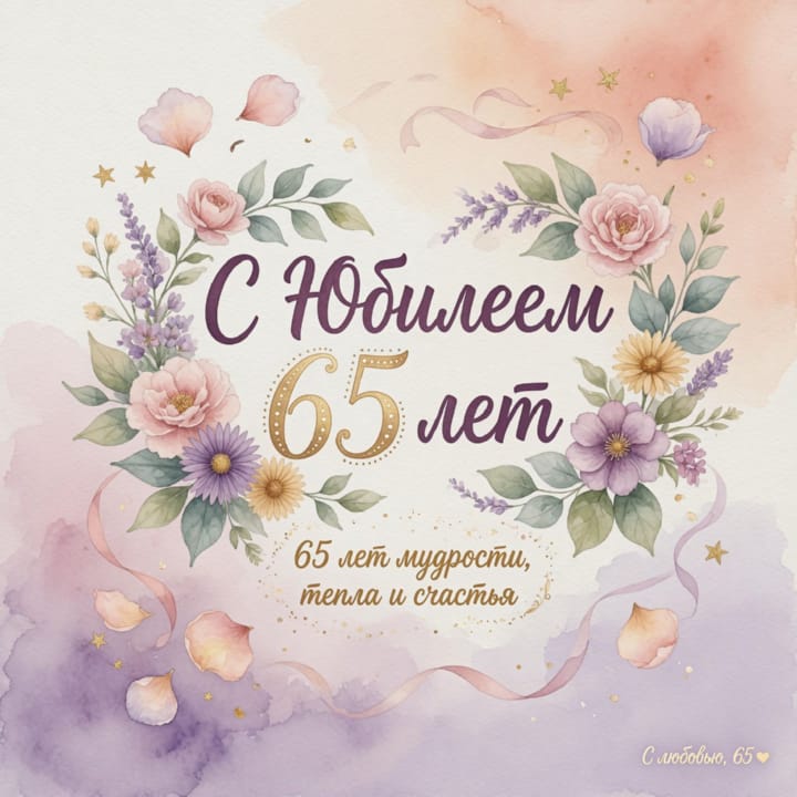 юбилей 65 лет, открытка №8