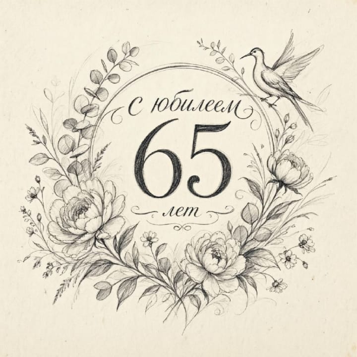 юбилей 65 лет, открытка №9