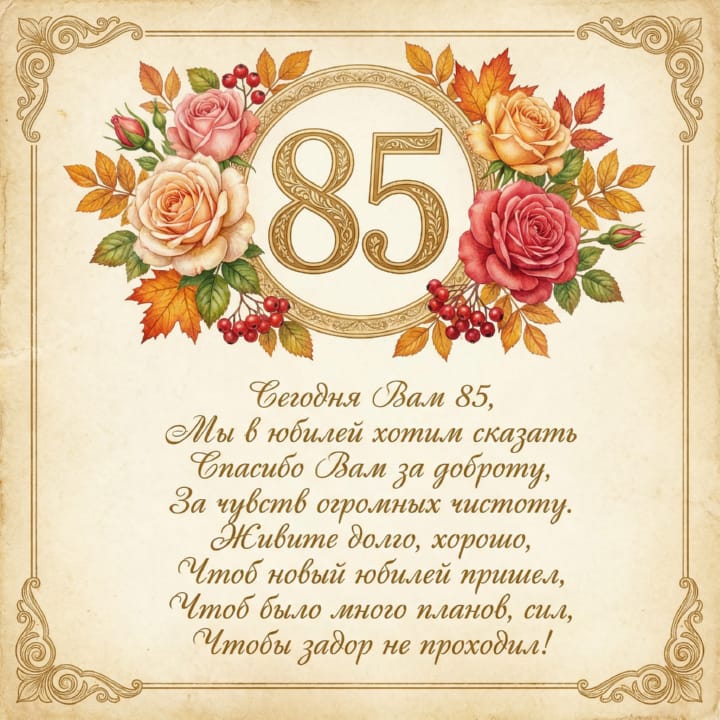 юбилей 85 лет, открытка №14