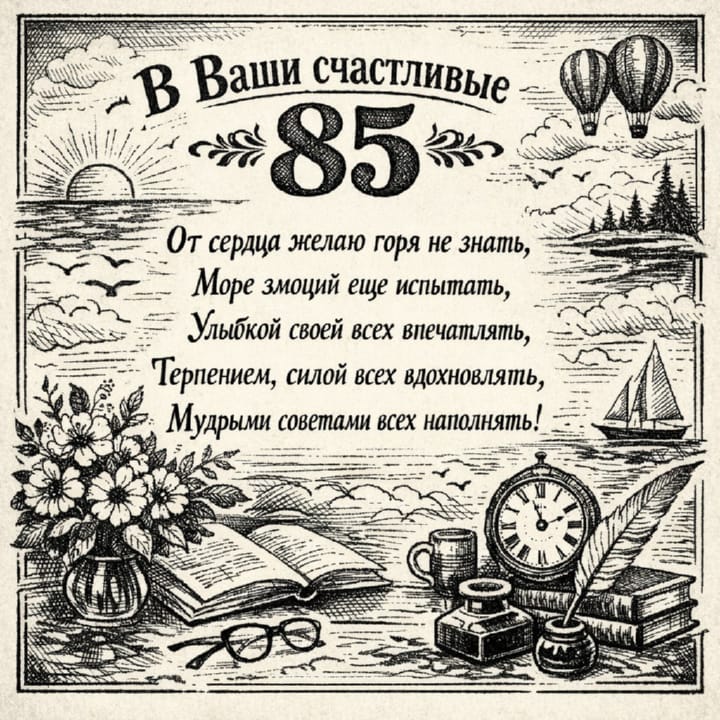 юбилей 85 лет, открытка №32