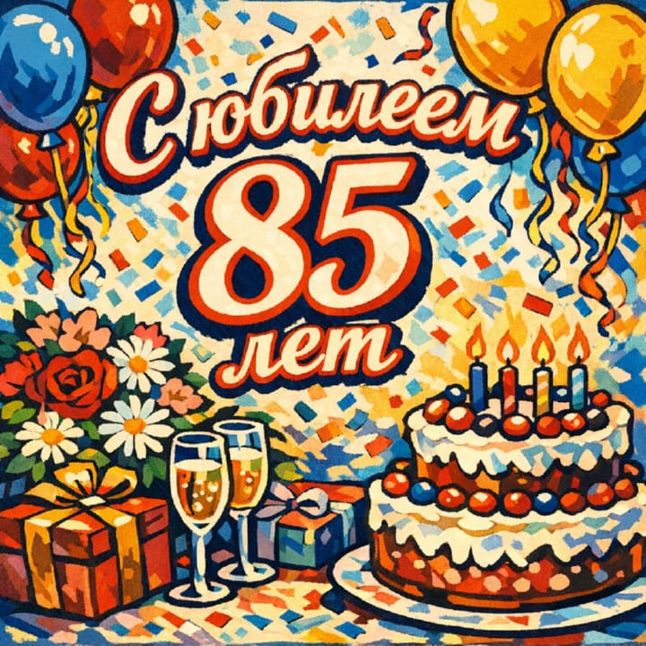 юбилей 85 лет, открытка №33