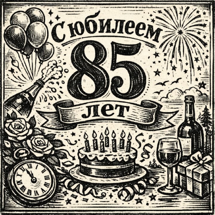 юбилей 85 лет, открытка №34