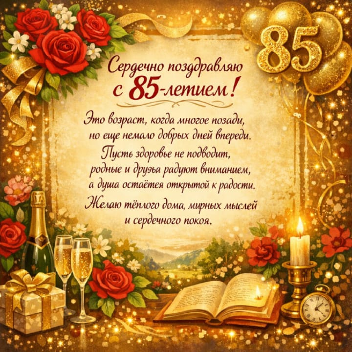 юбилей 85 лет, открытка №6