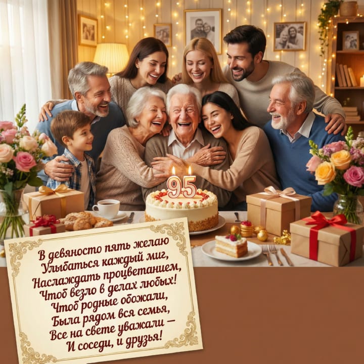 юбилей 95 лет, открытка №11