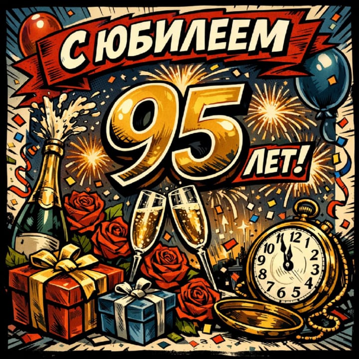 юбилей 95 лет, открытка №2