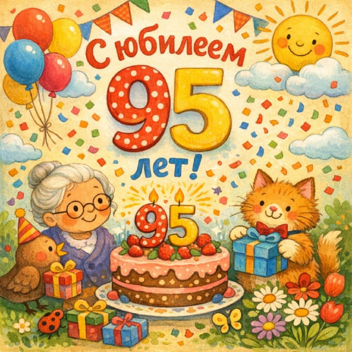 юбилей 95 лет, открытка №22