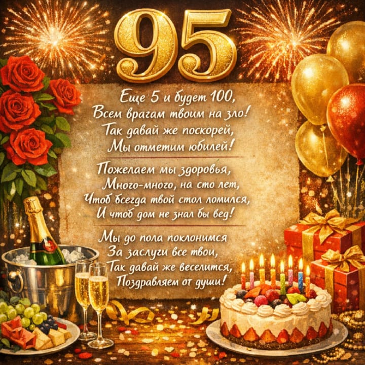 юбилей 95 лет, открытка №26
