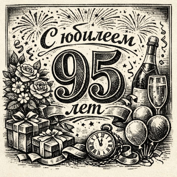 юбилей 95 лет, открытка №30