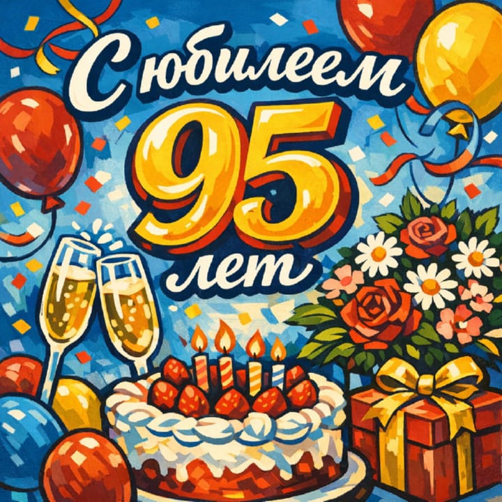 юбилей 95 лет, открытка №4
