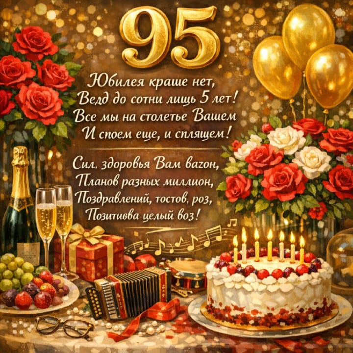 юбилей 95 лет, открытка №6