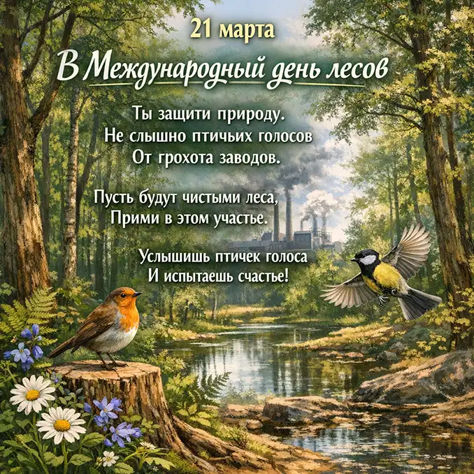 открытка с днем леса