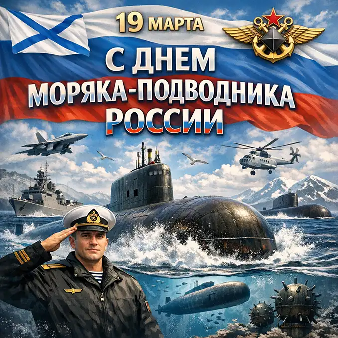 открытка с днем моряка-подводника России