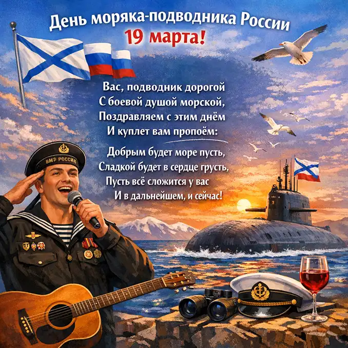 открытка с днем моряка-подводника РФ
