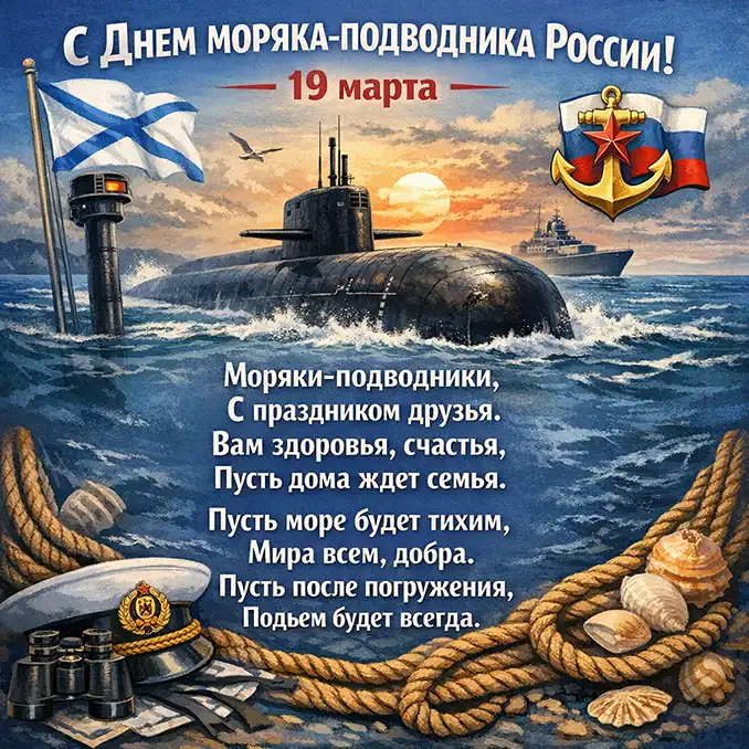 открытка с днем моряка-подводника